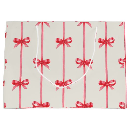 Weihnachten Wasserfarbene rote Bogen mit Streifen Große Geschenktüte (Vorderseite)