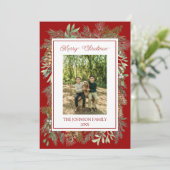 Weihnachten Wasserfarbengrün Botanisches Rotes Mee (Stehend Vorderseite)