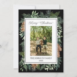 Weihnachten Wasserfarbengrün Botanisches Schwarzes