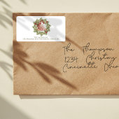 Weihnachten Wasserfarbengrün Krustenblatt Adressaufkleber