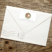 Weihnachten Wasserfarbengrün Krustenblatt Adressaufkleber