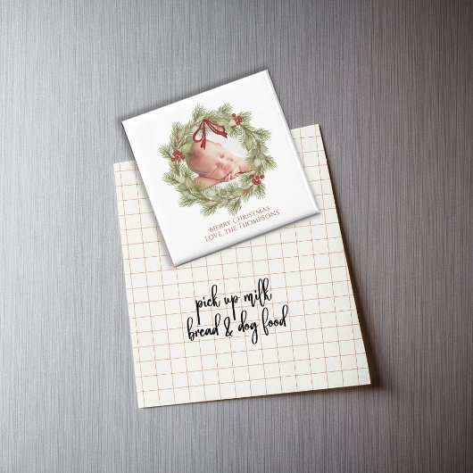 Weihnachten Wasserfarbengrün Krustenblatt Magnet