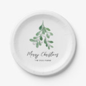 Weihnachten Wasserfarbengrün Pappteller (Vorderseite)