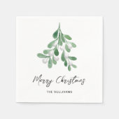 Weihnachten Wasserfarbengrün Serviette (Vorderseite)