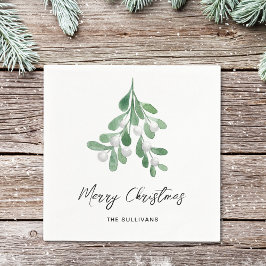 Weihnachten Wasserfarbengrün Serviette