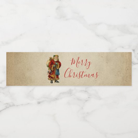 Weihnachten Wasserflaschenetikett (Einzelnes Label)