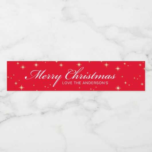 Weihnachten Wasserflaschenetikett (Einzelnes Label)