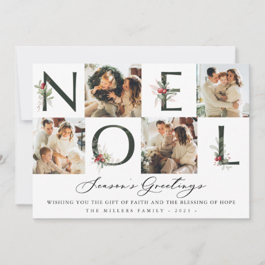 Weihnachten Watercalor Cranberry Collage 4 Foto Ur (Vorderseite)