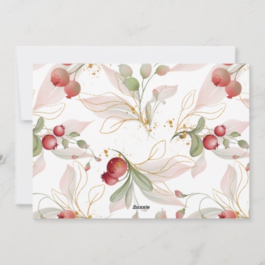 Weihnachten Watercalor Cranberry Collage 4 Foto Ur (Rückseite)