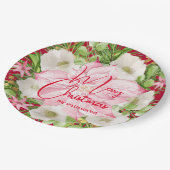 Weihnachten Watercolor Floral Pappteller (Schrägansicht)