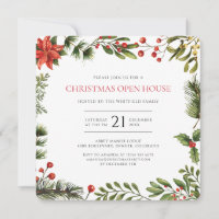 Weihnachten Watercolor Open House Urlaub