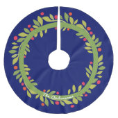 Weihnachten Weath | grün und Blau Polyester Weihnachtsbaumdecke (Vorderseite)