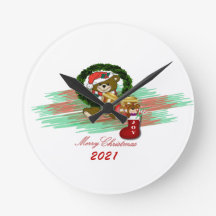 Weihnachten Weihnachten 2021 Acrylwand Uhr