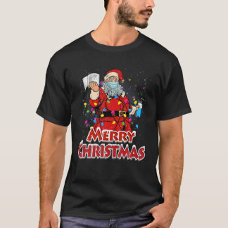 Weihnachten Weihnachten 2021 Maske Pajama Familie T-Shirt