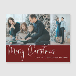 Weihnachten Weihnachten 2 Foto Collage Rot Magnetkarte