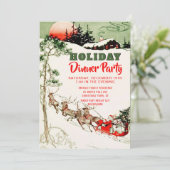 Weihnachten Weihnachten Abendessen Party Einladung (Stehend Vorderseite)