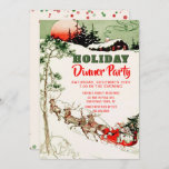 Weihnachten Weihnachten Abendessen Party Einladung<br><div class="desc">Fun Santa Thema, vintage Weihnachtsferien Abendessen Party Einladung - laden Sie Familie, Freunde, Nachbarn und Mitarbeiter zu Ihrem Land Urlaub Abendessen Party. Reads 'Holiday Dinner Party' in modernen, kühnen, roten und grünen Weihnachtsfarben. Vintage, gemütliche Weihnachtsillustrierung in den Farben der klassischen Ferien Rot, Grün und Elfenbein zeigt eine rustikale Hütte, umgeben...</div>