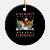 Weihnachten Weihnachten auf Basset Hound hässlich Keramik Ornament (Vorne)