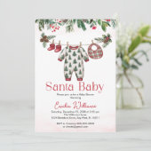 Weihnachten Weihnachten Baby Boy Baby Dusche Einla Einladung (Stehend Vorderseite)