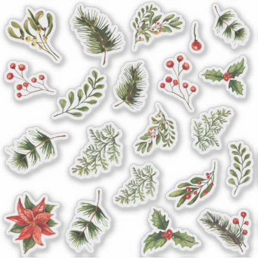 Weihnachten Weihnachten Blumenbergen Aufkleber (Vorderseite)