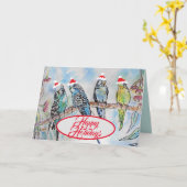 Weihnachten Weihnachten Budgie Feiertage Karte (Gelbe Blume)