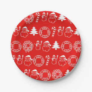 Weihnachten Weihnachten Candy Canes Tree Snowman R Pappteller