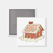 Weihnachten Weihnachten Candy Gingerbrot Hütte Wei Magnet (Vorderseite/Rückseite)