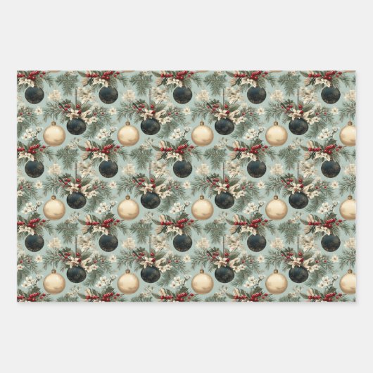 Weihnachten Weihnachten Design Geschenkpapier Set (Vorderseite)