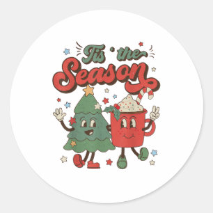 Weihnachten Weihnachten Die Jahreszeit Weihnachtsb Runder Aufkleber