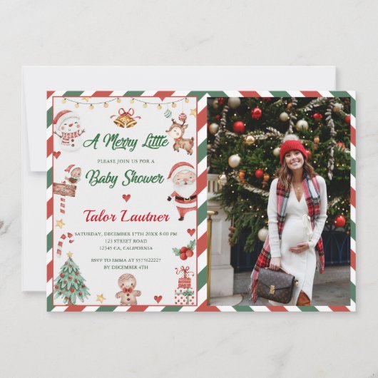 Weihnachten Weihnachten Ein fröhliches kleines Bab Einladung (Vorderseite)