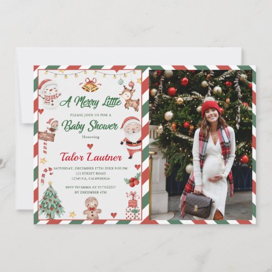 Weihnachten Weihnachten Ein fröhliches kleines Bab Einladung (Vorderseite)