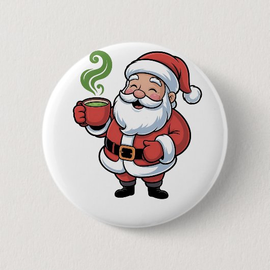Weihnachten Weihnachten Ein Matcha Drink Button (Vorderseite)
