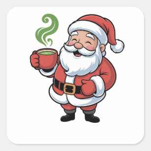 Weihnachten Weihnachten Ein Matcha Drink Quadratischer Aufkleber