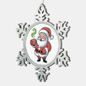 Weihnachten Weihnachten Ein Matcha Drink Schneeflocken Zinn-Ornament (Rechts)