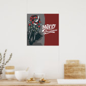 Weihnachten Weihnachten Ein Motorrad fahren Poster (Küche)