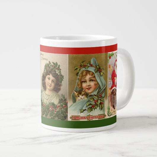 Weihnachten Weihnachten Ernsthaftes Kaffeetrinken Jumbo-Tasse (Vorderseite Rechts)