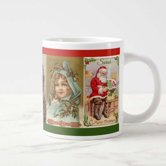 Weihnachten Weihnachten Ernsthaftes Kaffeetrinken Jumbo-Tasse (Rechts)