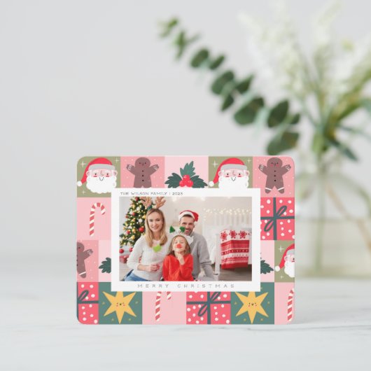 Weihnachten Weihnachten Familienurlaub Foto Card (Stehend Vorderseite)