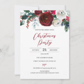 Weihnachten Weihnachten Feierlich Rotes Party Einladung (Vorderseite)