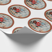 Weihnachten Weihnachten fliegt altes Flugzeug Geschenkpapier (Ecke)