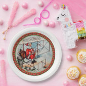 Weihnachten Weihnachten fliegt altes Flugzeug Pappteller (Party)