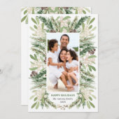 Weihnachten Weihnachten Florals Urlaub Fotokarte Einladung (Vorne/Hinten)