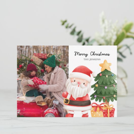 Weihnachten Weihnachten Foto Grußkarte (Stehend Vorderseite)