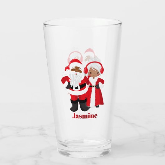 Weihnachten Weihnachten Frau Claus African America Glas (Rückseite)