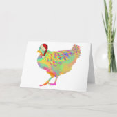 Weihnachten Weihnachten Funny farbenfrohe Hühnerku Karte (Vorderseite)