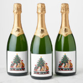 Weihnachten Weihnachten Funny hässliche Frauen Män Schaumweinetikett (Flaschen)