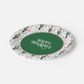 Weihnachten Weihnachten glückliche Feiertage Pappteller (Schrägansicht)