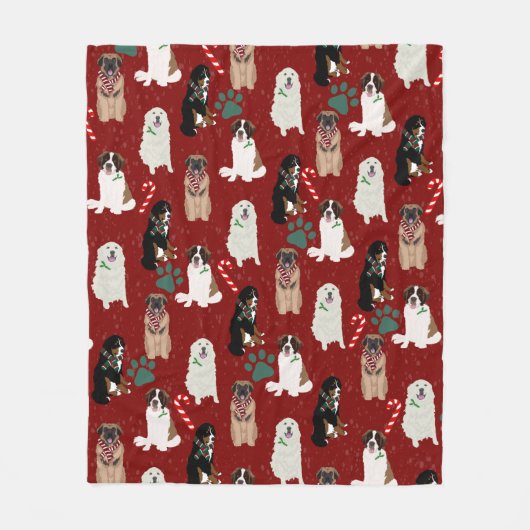 Weihnachten Weihnachten Große Hunde Fleecedecke (Vorderseite)