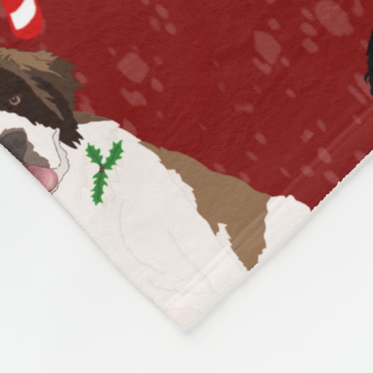 Weihnachten Weihnachten Große Hunde Fleecedecke (Ecke)