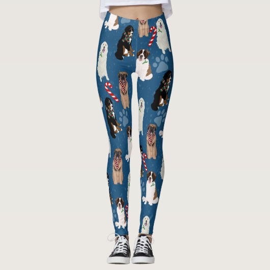 Weihnachten Weihnachten Große Hunde Leggings (Vorderseite)